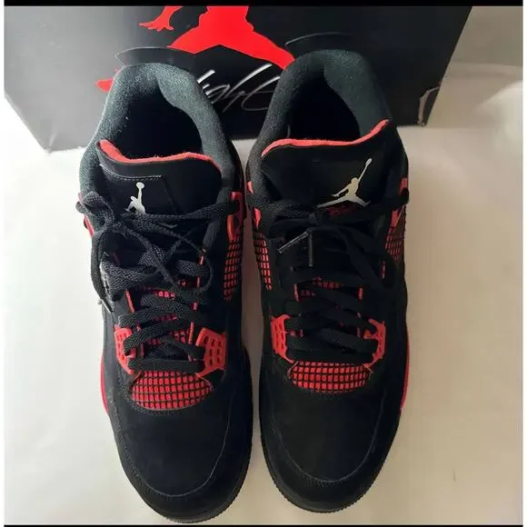 Size 14 - Nike Air Jordan 4 Retro Red Thunder Men's Shoes Ships Now